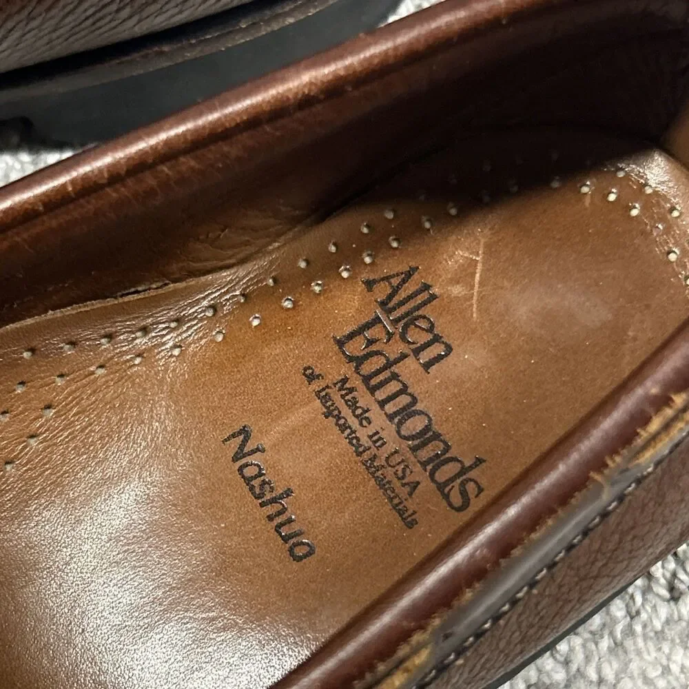 Allen Edmonds Nashua Tassel Loafers Shoes Mens 8 D Brown Leather USA
